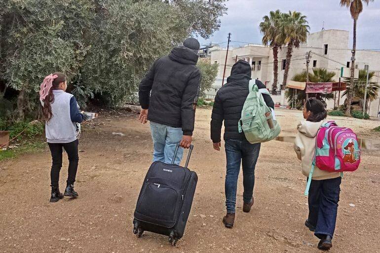 Déplacement des habitants du camp de Nur Shams près de Toulkarem