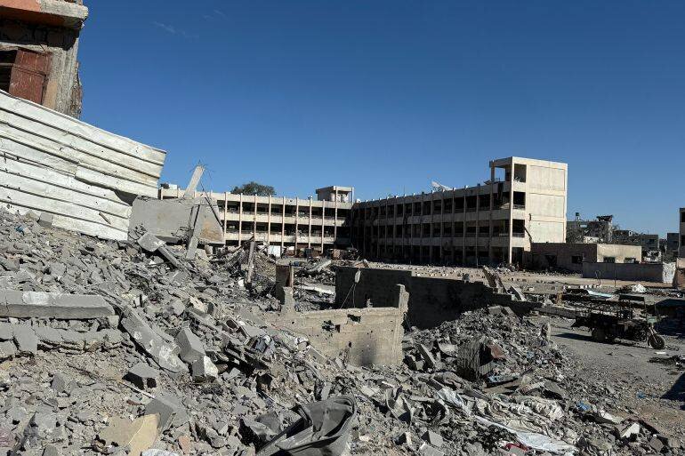 École Amwas utilisée comme refuge