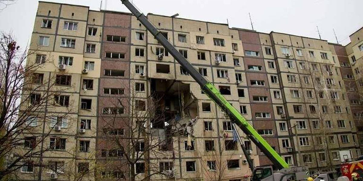 Vue générale des dégâts après frappes en Ukraine