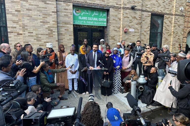 Zahran Mamdani lors d'un discours au Bronx