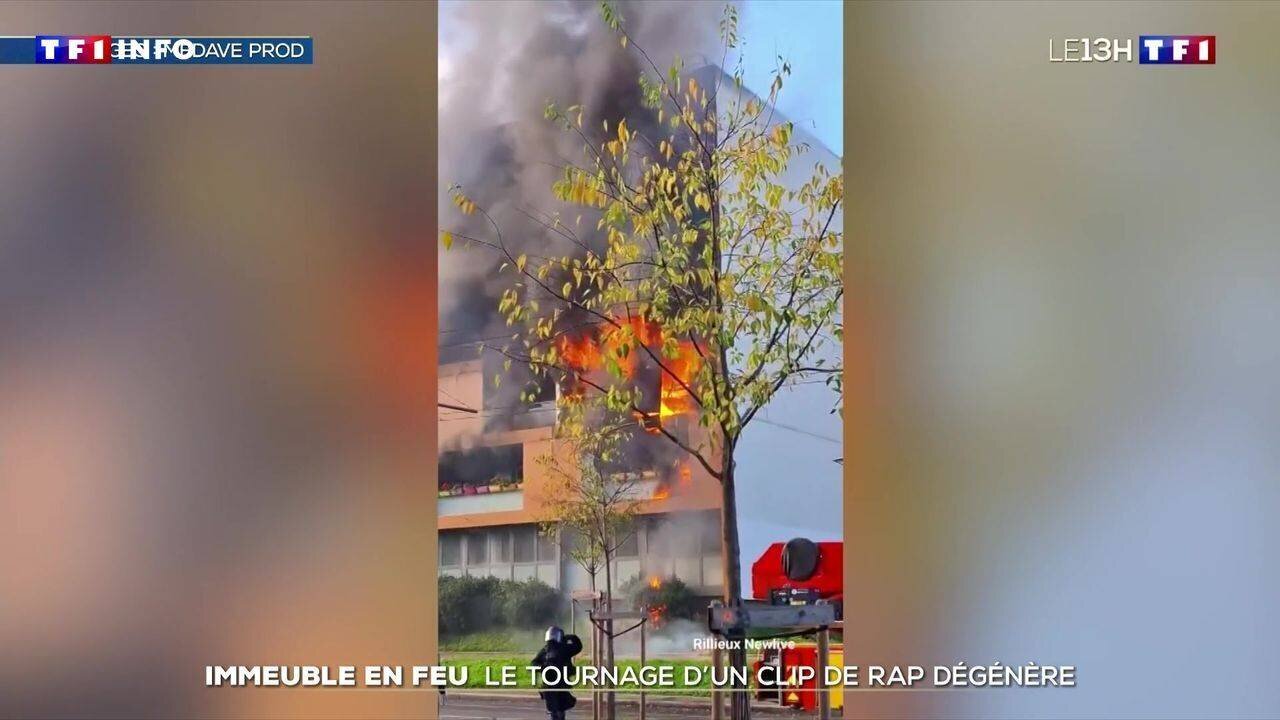 Immeuble en feu lors du tournage illégal d'un clip rap près de Lyon