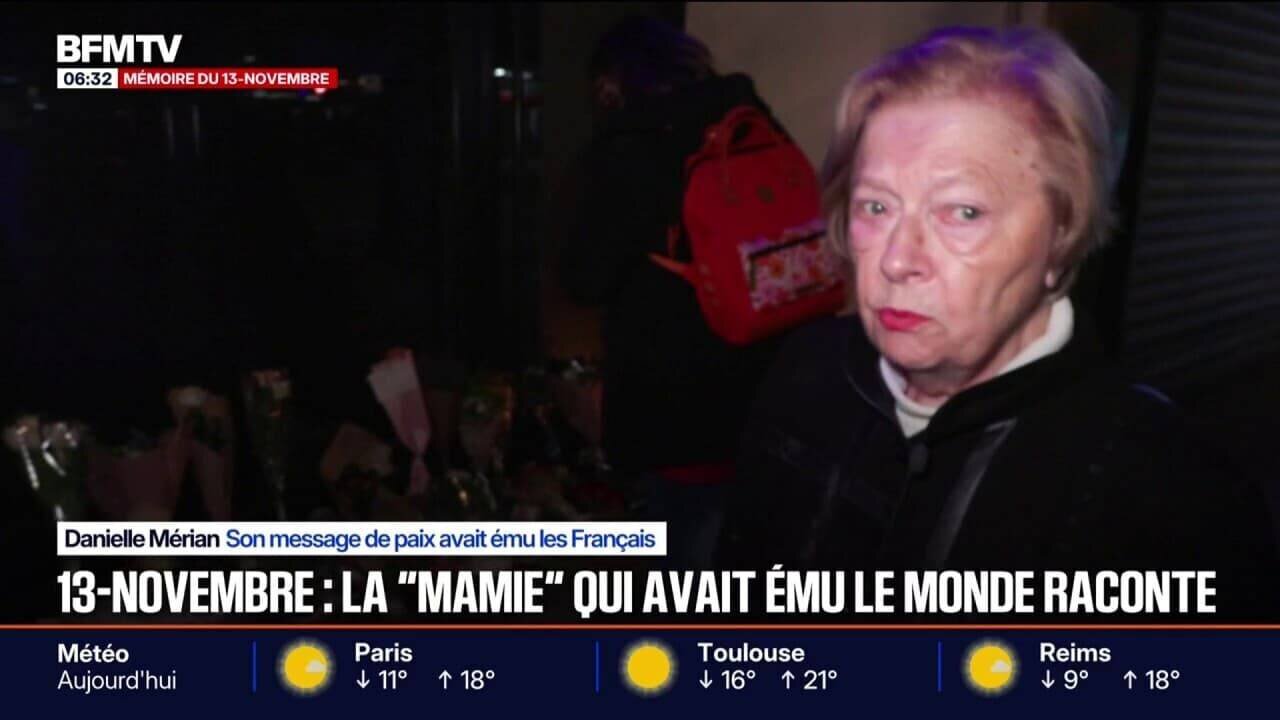 Mamie Danielle photographiée après les attentats de 2015