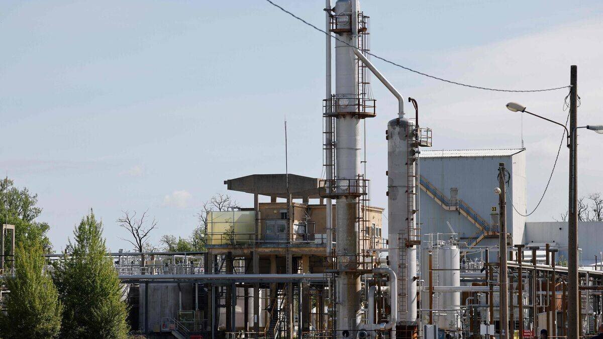 Drone au-dessus d'une usine Eurenco à Bergerac