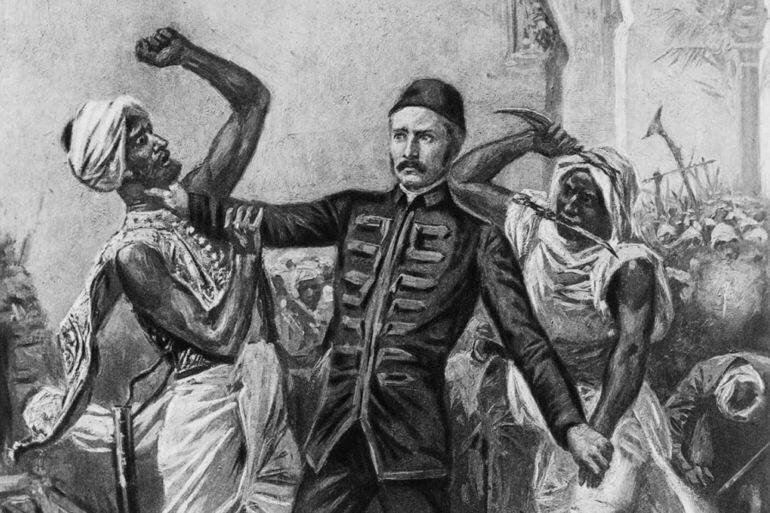 Représentation de la mort du général Charles George Gordon à Khartoum, 1885