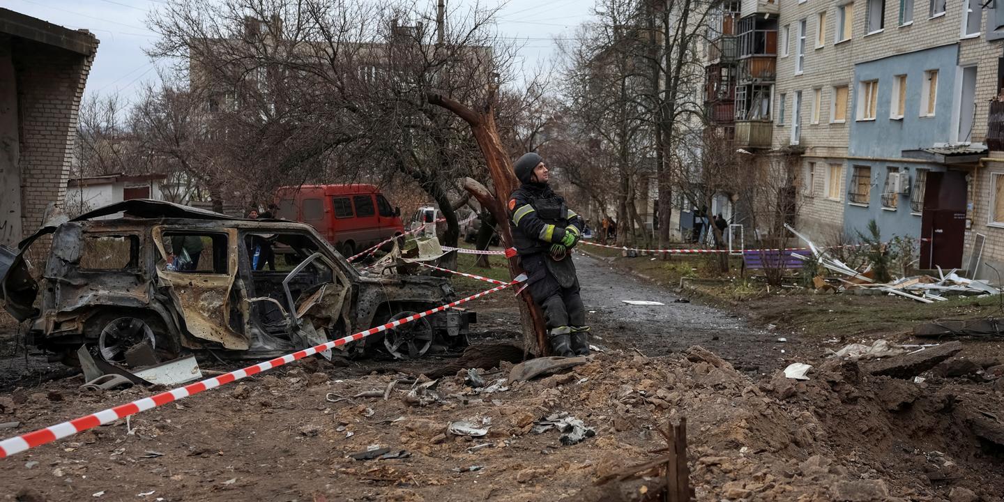 Vue aérienne d'une zone touchée en Ukraine