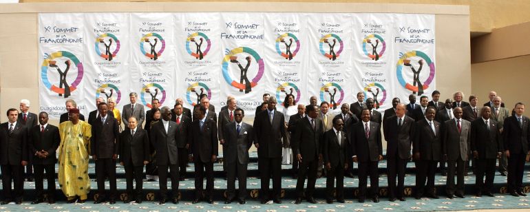 Photo de leaders francophones lors d'un sommet