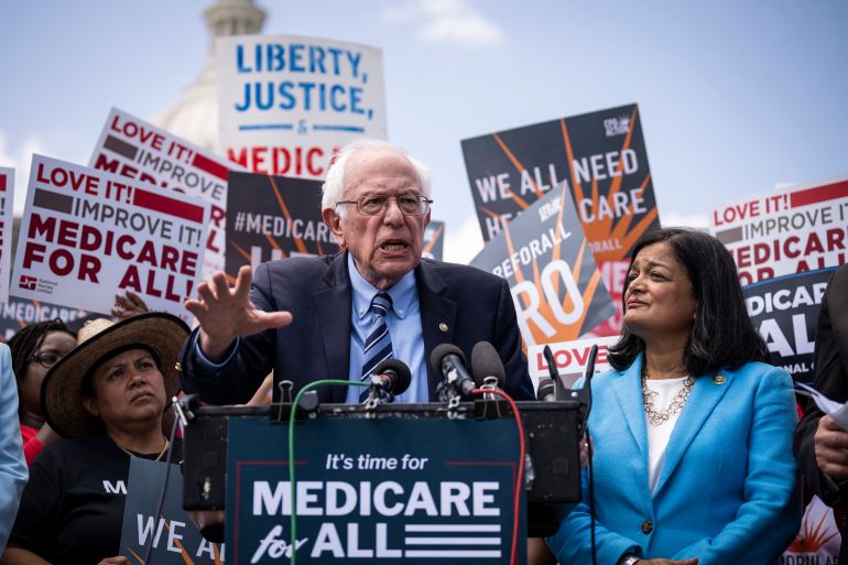 Bernie Sanders lors d'une conférence de presse