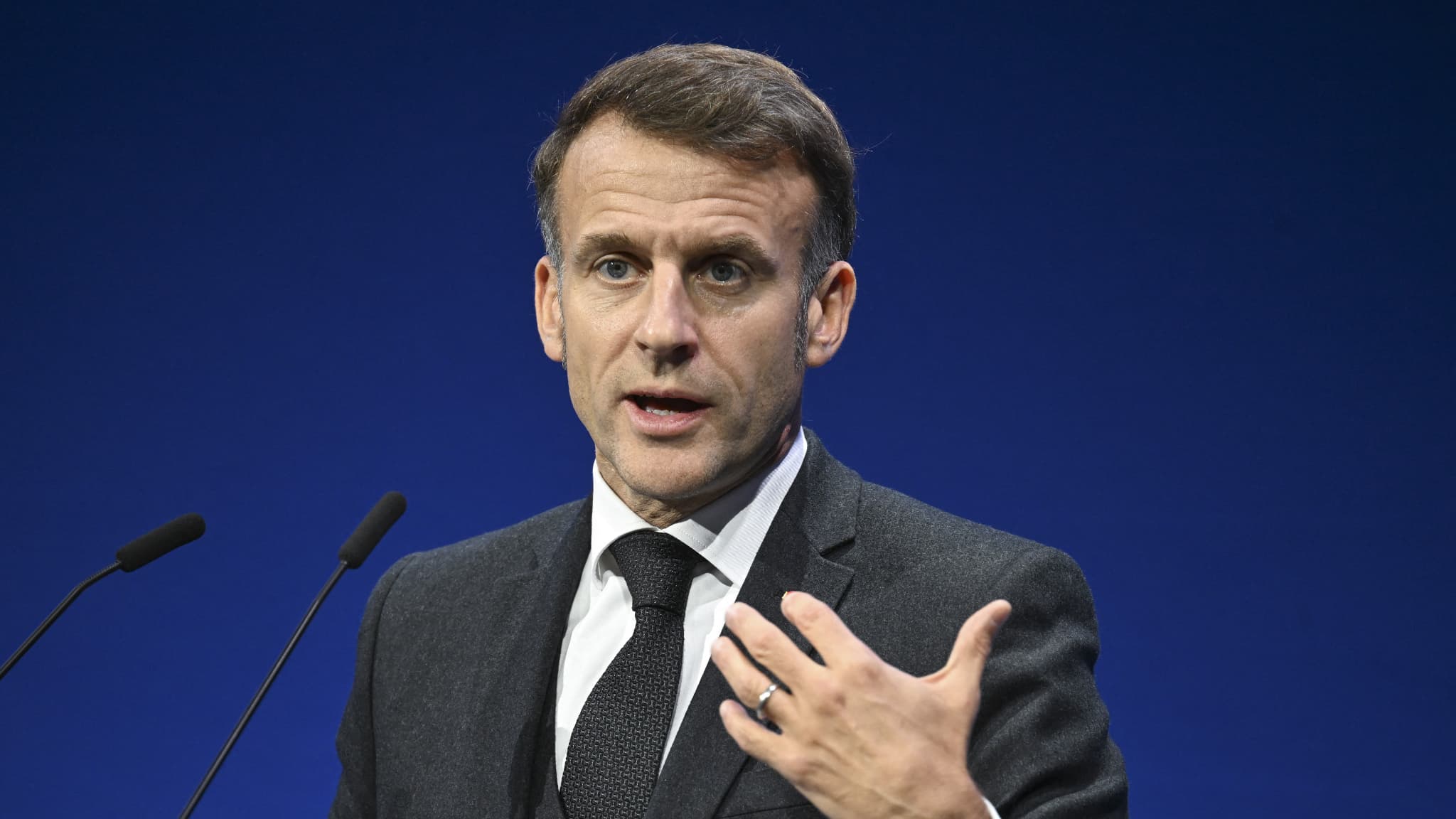 Macron à Berlin lors d'une conférence de presse