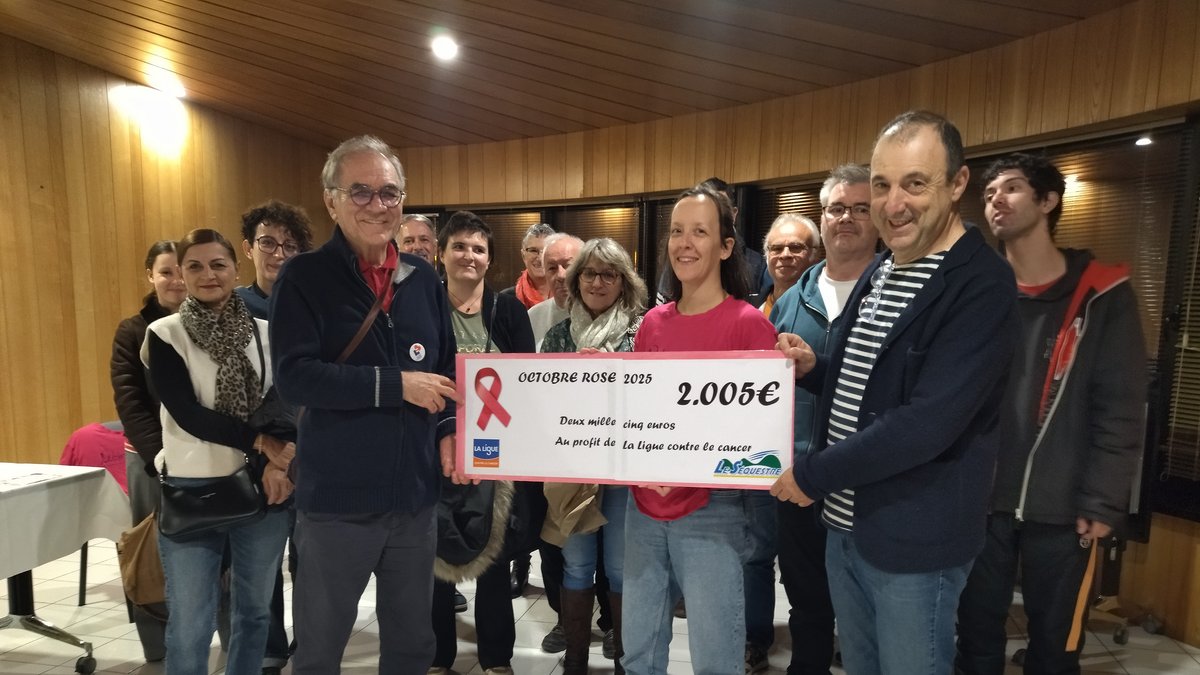 Remise de chèque Octobre Rose au Sequestre