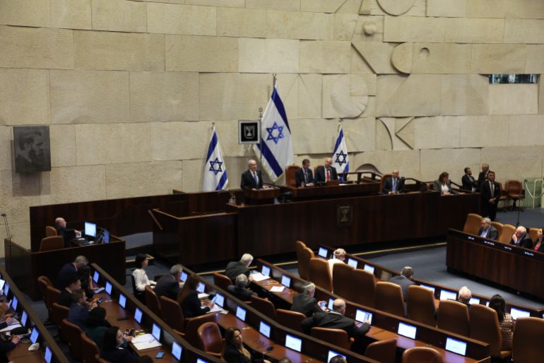 Le Premier ministre israélien Benjamin Netanyahu s'exprimant à la Knesset, 20 octobre 2025