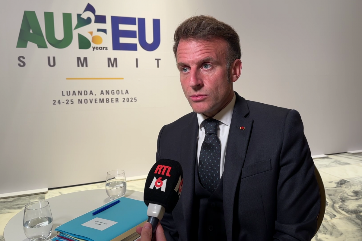 Macron lors d'une interview RTL et M6