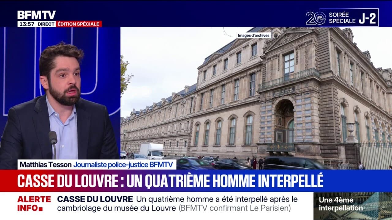 Quatrième interpellation du Louvre image BFMTV