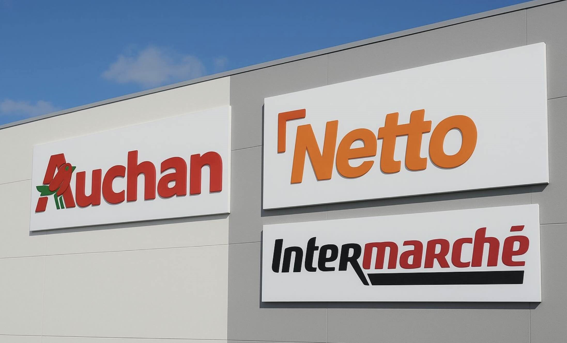 Illustration de la fusion Auchan Intermarché et Netto