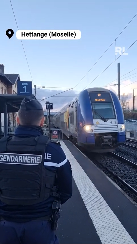 Agents de sécurité en opération à la gare de Hettange-Grande