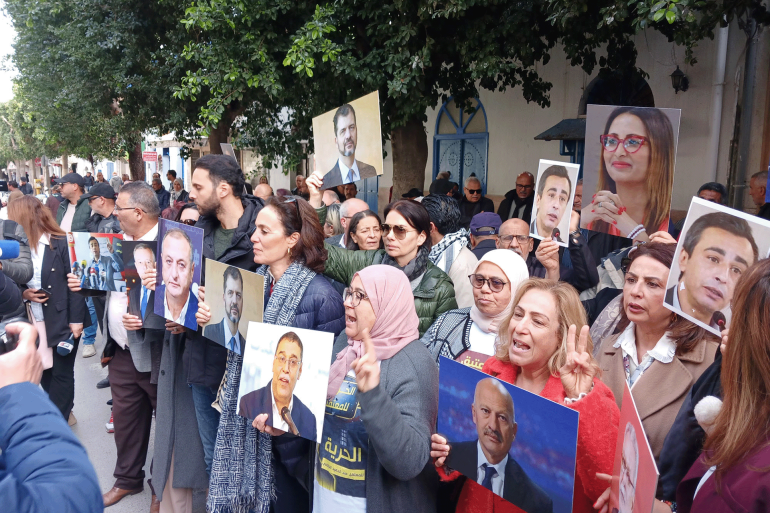 Protestations devant le tribunal de première instance de Tunis - novembre 2025