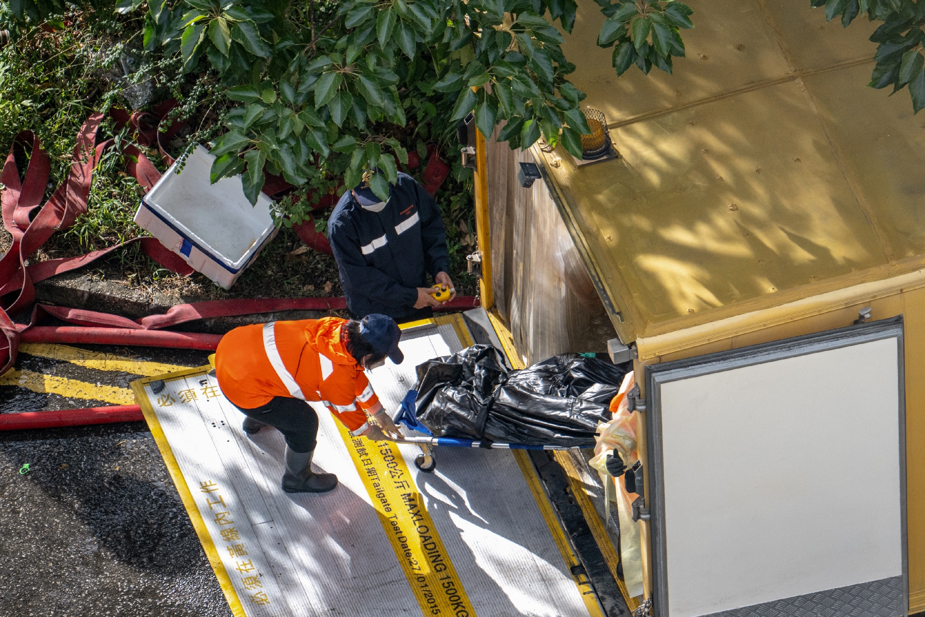 Incendie à Hong Kong: vue générale du site à Tai Po