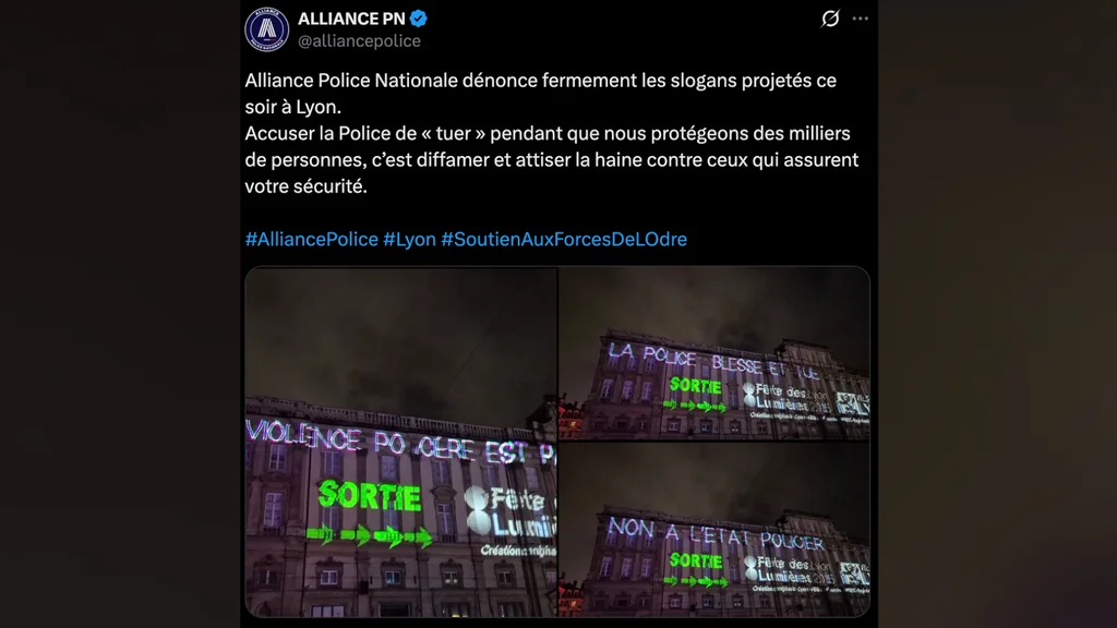 À Lyon, slogans anti-police projetés lors de la Fête des Lumières
