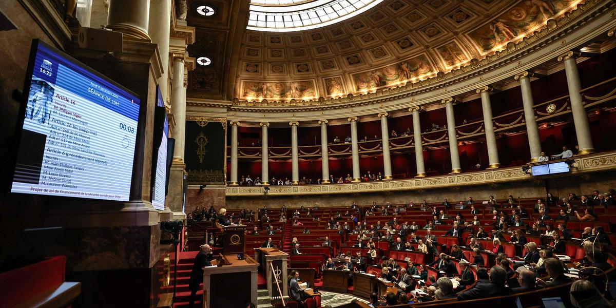 Hémicycle en séance lors des débats budgétaires