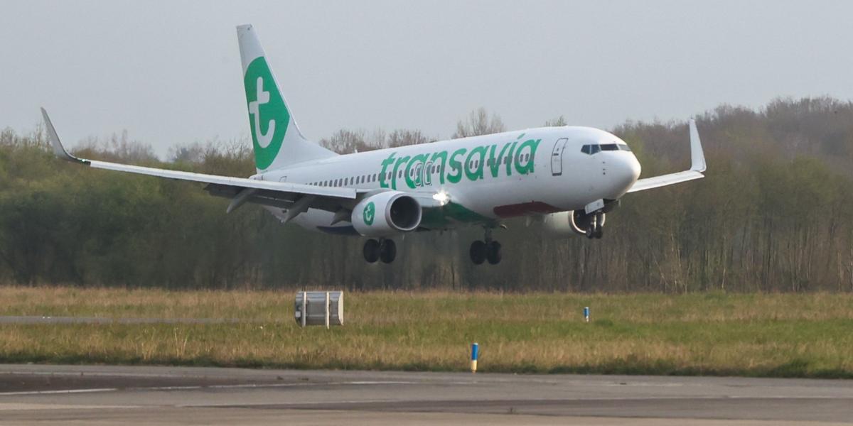 Intérieur d’un avion Transavia lors du retour à Biarritz