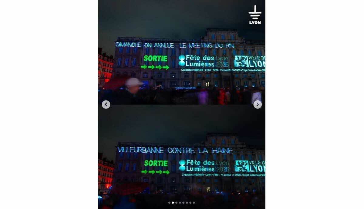 Messages anti-police et anti-RN projetés à Lyon