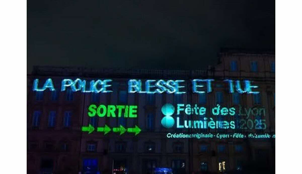 Messages anti-police et anti-RN projetés à Lyon