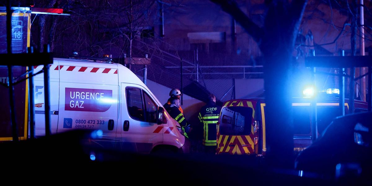 Vue aérienne du périmètre de sécurité à Trévoux