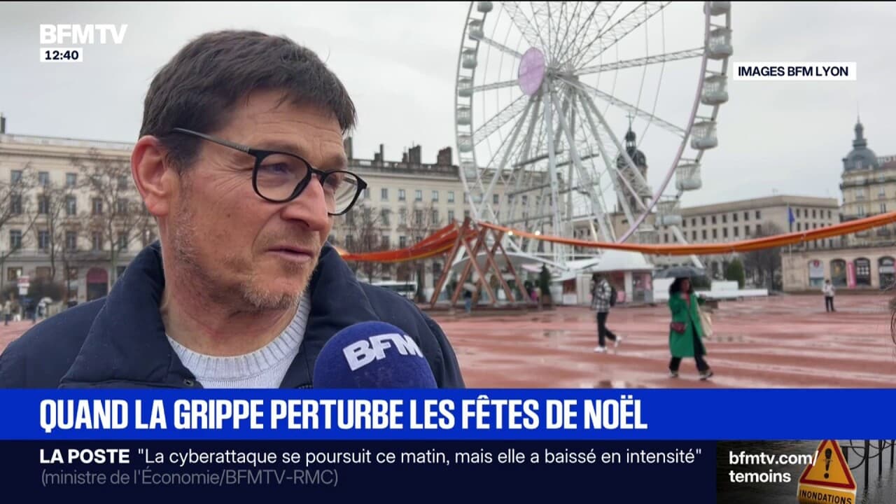 Affiche sur la grippe et les fêtes en France