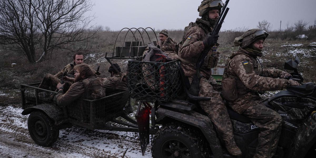 Vue générale des dégâts autour de Siversk pendant le conflit