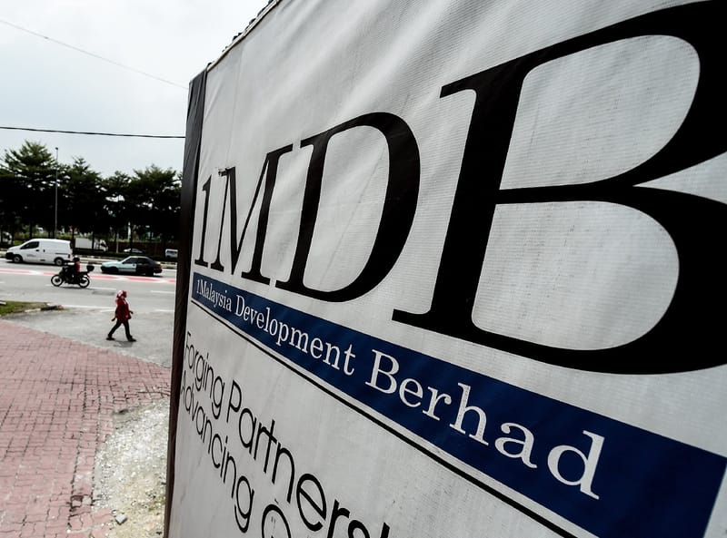 Panneau d'affichage du fonds 1MDB à Kuala Lumpur