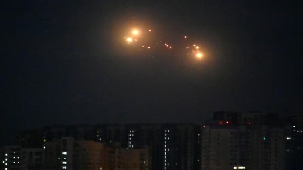 Défense aérienne ukrainienne pendant une attaque