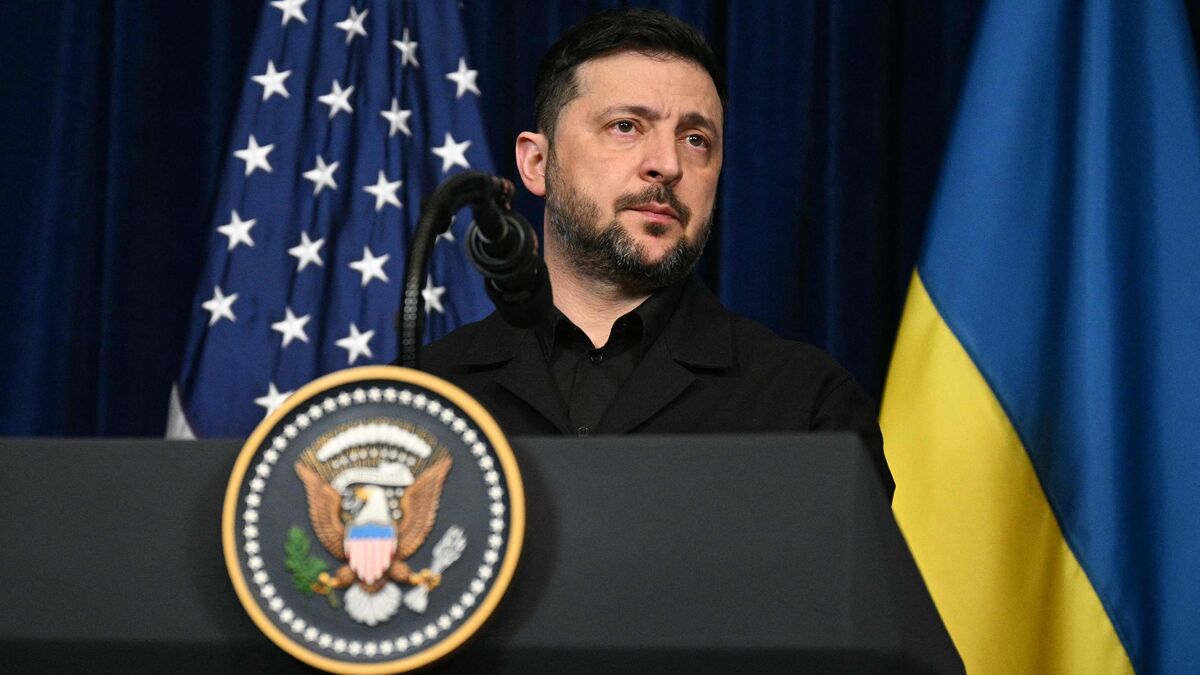 Zelensky lors d'une conférence de presse sur les garanties