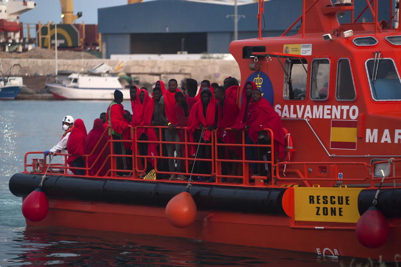 Migrants en mer lors d'un sauvetage