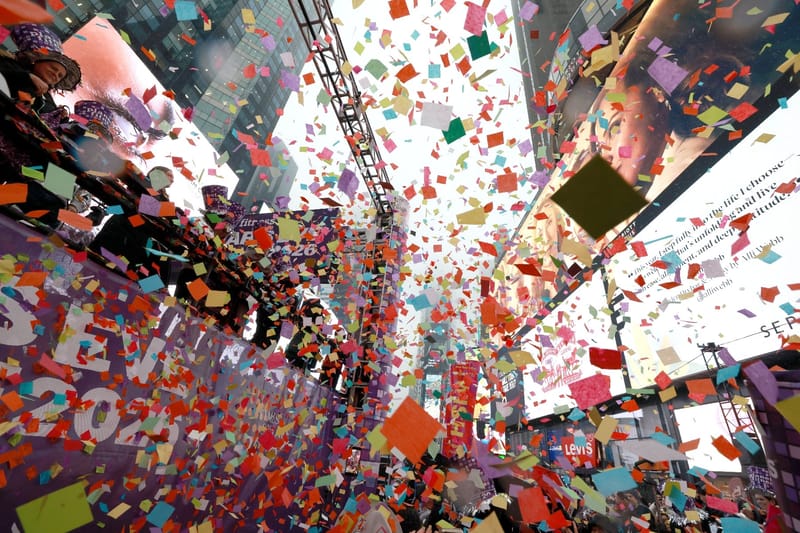 Pluie de confettis à Times Square