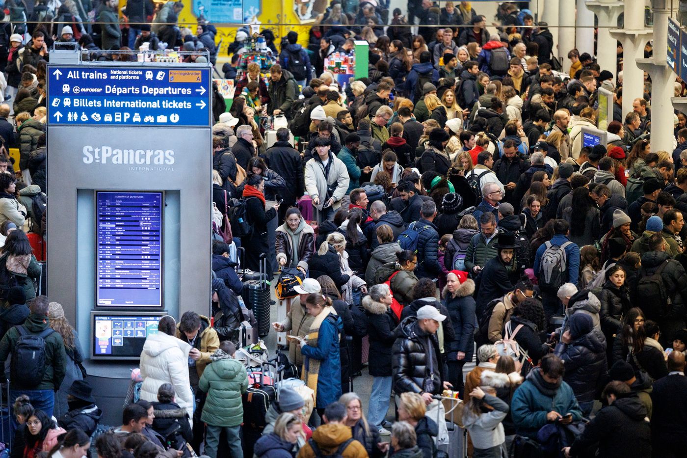 Voyageurs Eurostar à la gare de Saint-Pancras