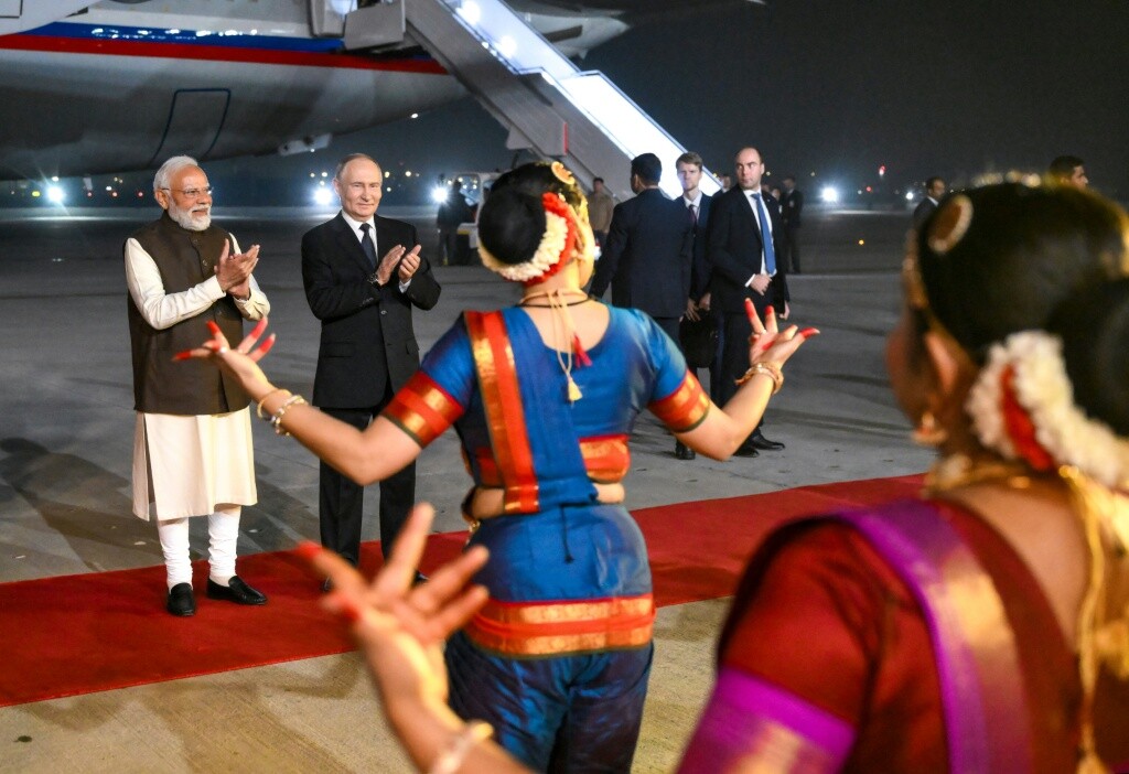 Modi et Poutine lors de la visite en Inde, photo AFP