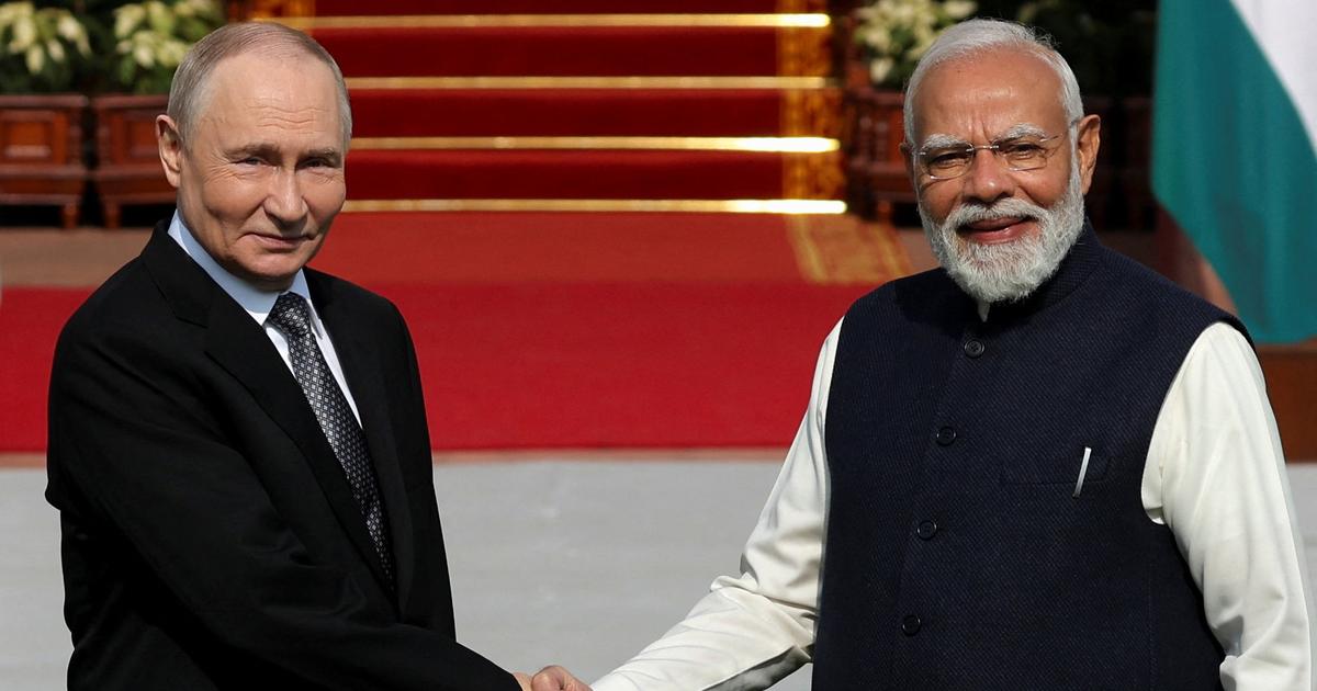 Poutine et Modi à New Delhi, photo AFP