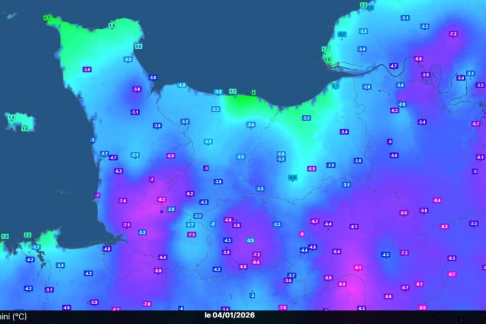 La température s’est abaissée à – 8 degrés près de Villedieu-les-Poêles.