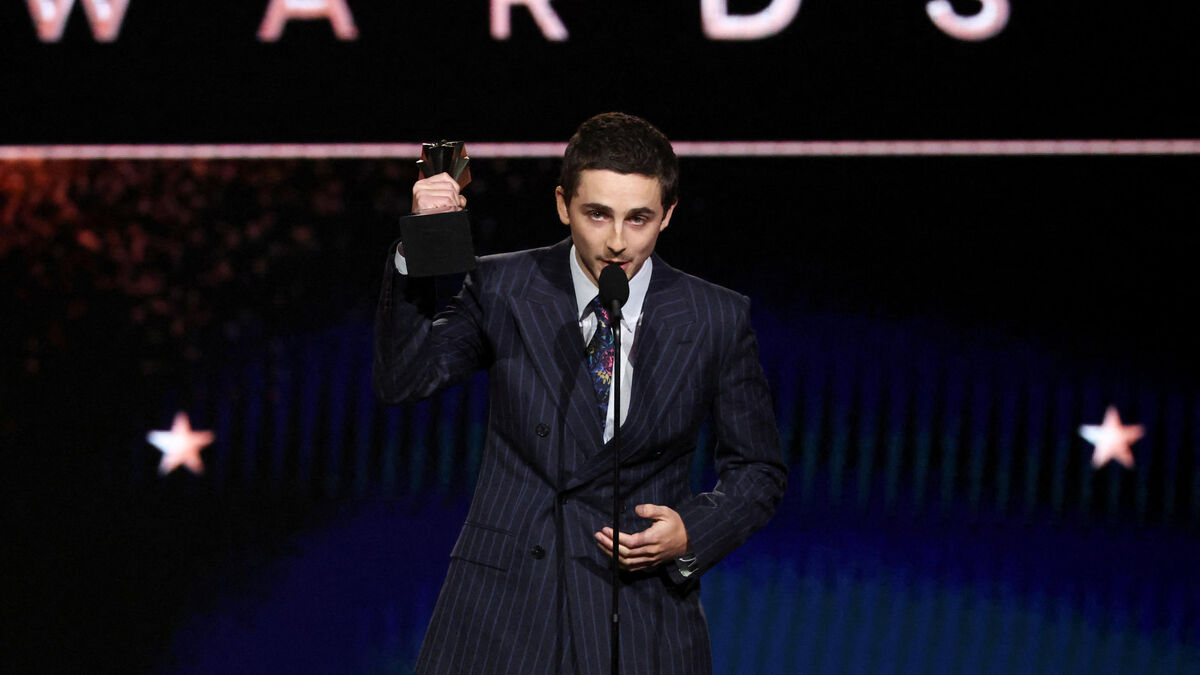 Timothée Chalamet sur scène lors des Critics Choice Awards