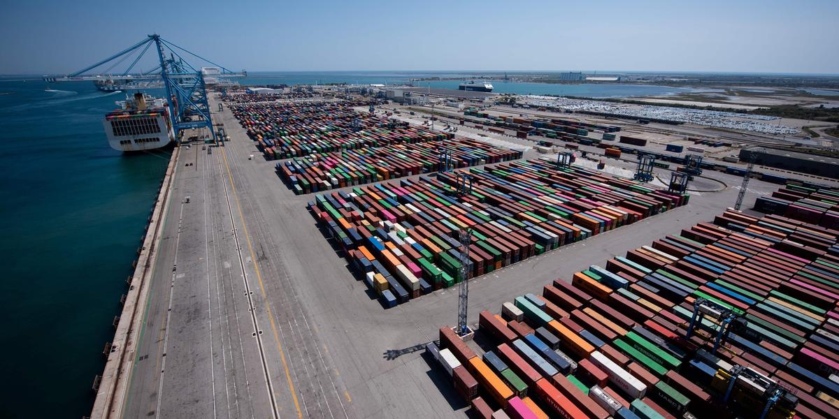 Vue d'un graphique sur le commerce extérieur