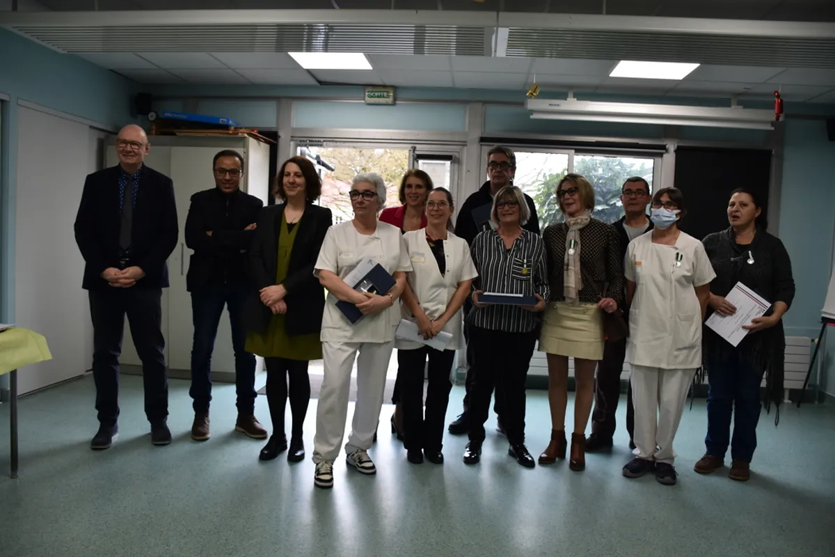 Agents distingués lors de la cérémonie des vœux au centre hospitalier