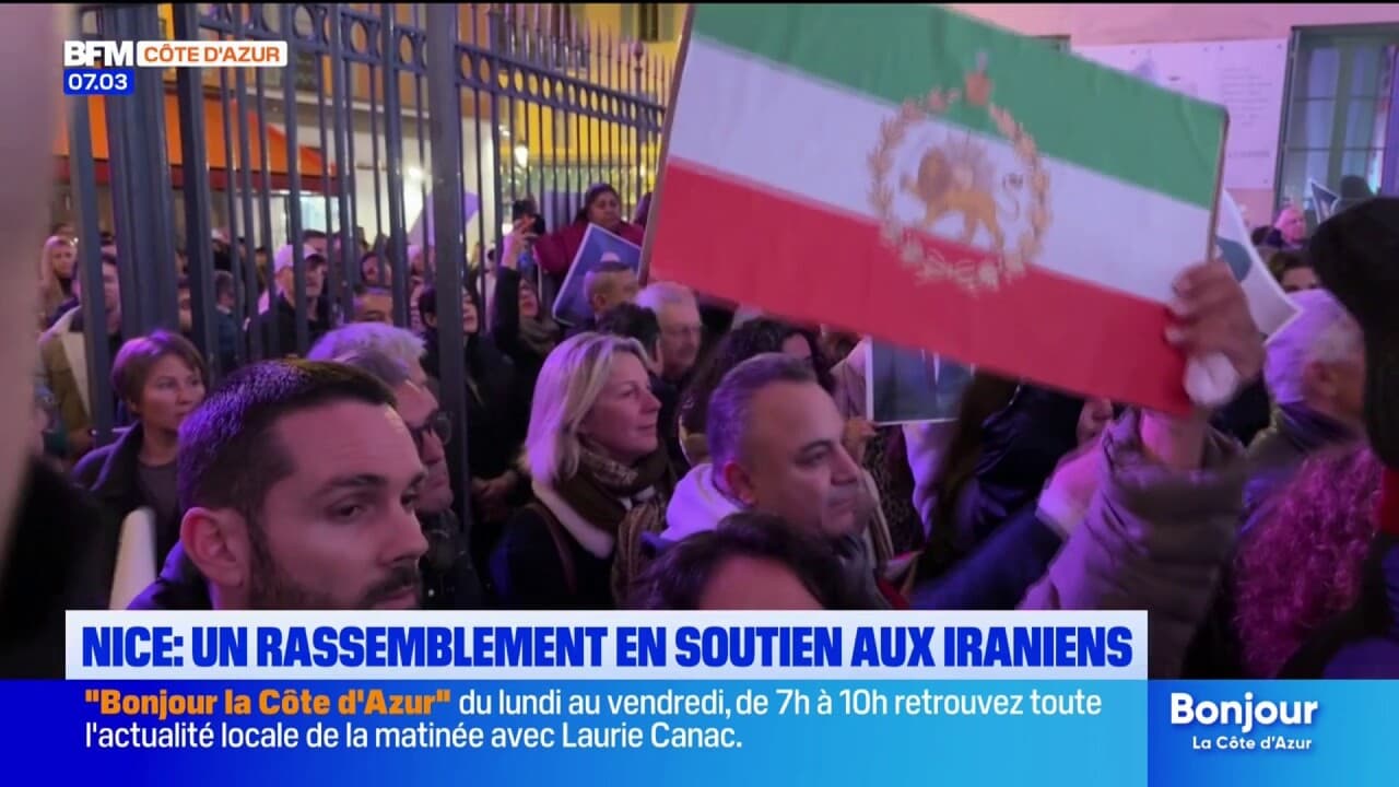 Rassemblement à Nice en soutien aux Iraniens