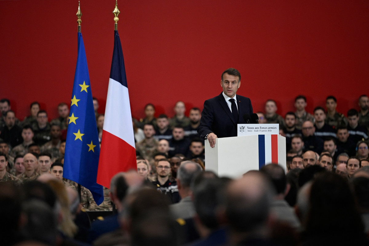 Emmanuel Macron lors des vœux aux Armées à Istres