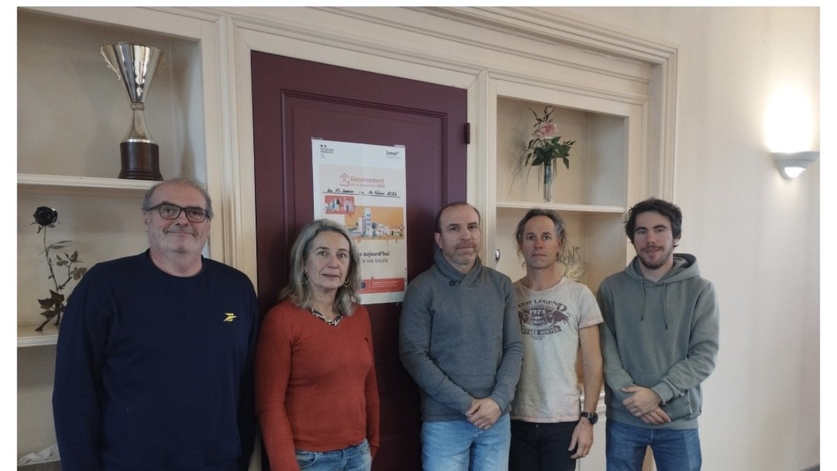 Agents recenseurs de La Poste durant le recensement à Laloubère