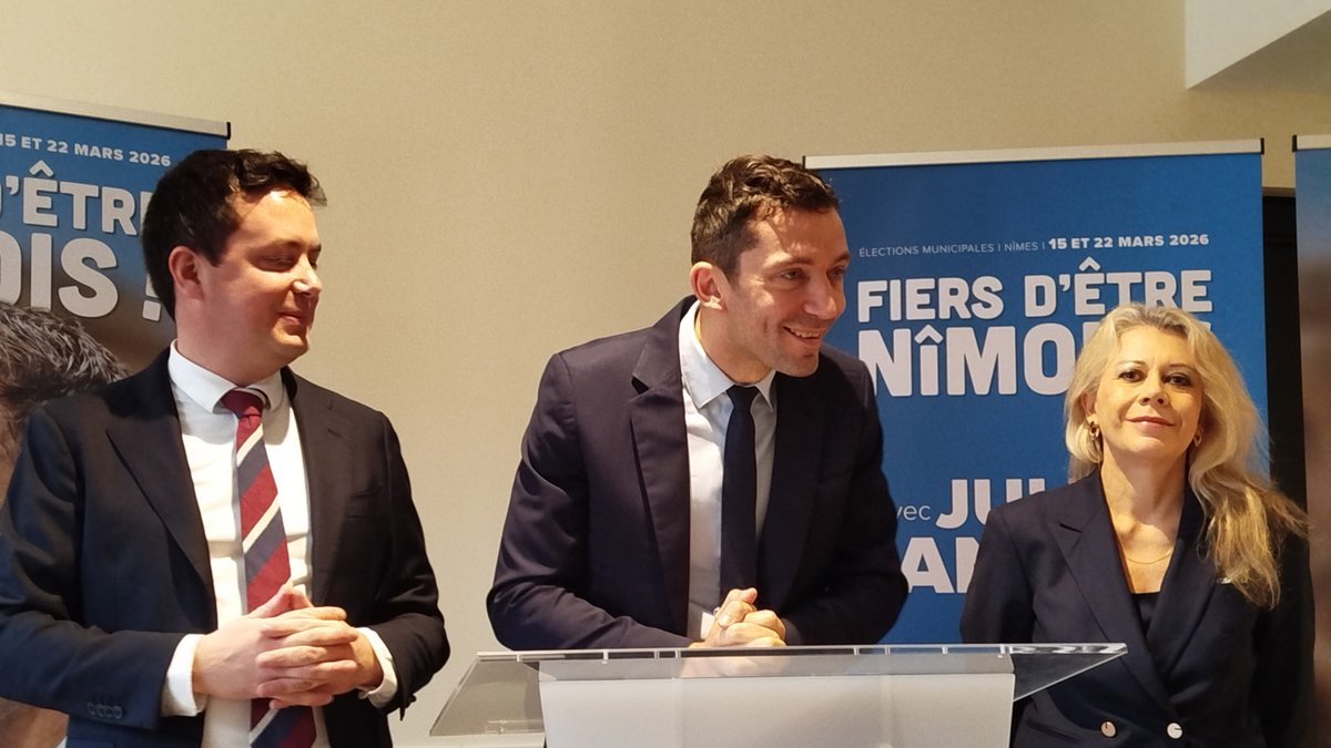 Portrait de Julien Sanchez lors d’une annonce à Nîmes