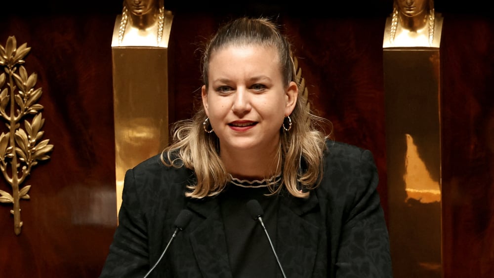 Mathilde Panot lors d'un discours à l'Assemblée nationale