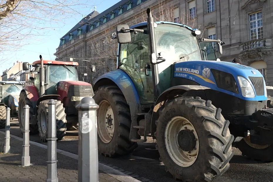 Mobilisation d'agriculteurs à Strasbourg contre le Mercosur