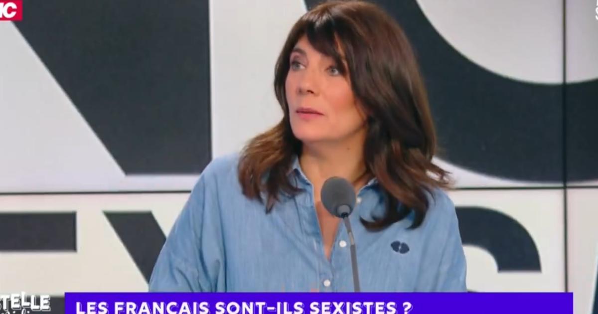 Estelle Denis sur le plateau lors dtun dlbat sur le sexisme