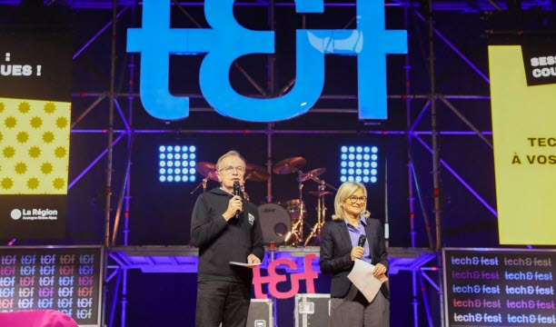 Sophie Gourmelen et Christophe Victor inaugurent la troisième édition du tech&fest à Alpexpo.