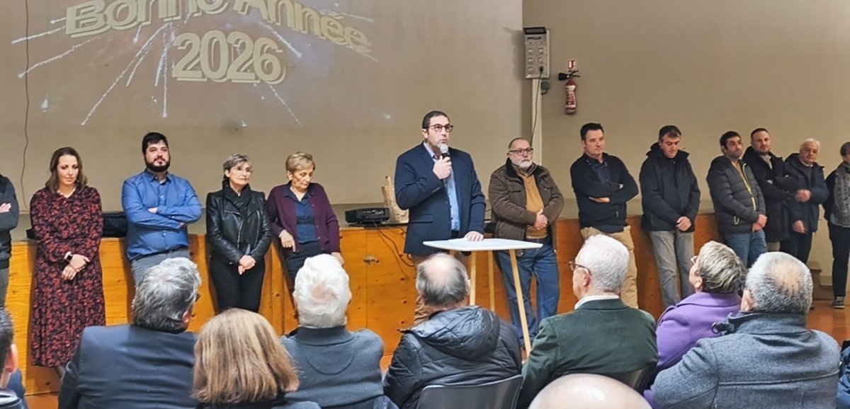 Nicolas Bessière lors de la cérémonie des vœux à Gabriac