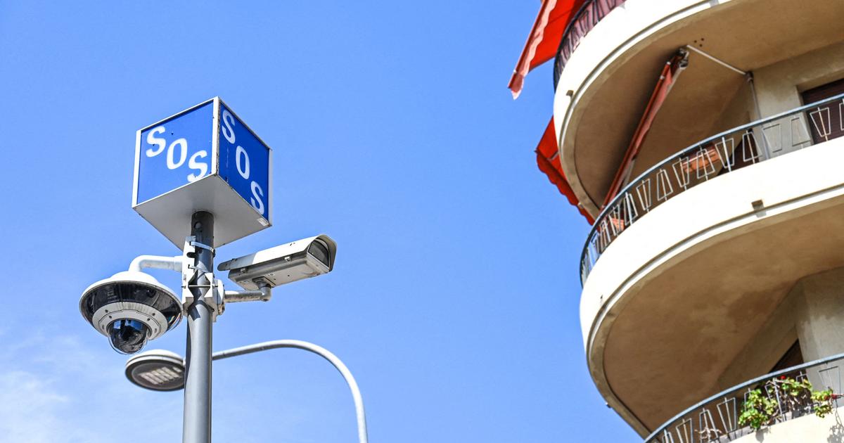 Vue générale d'une caméra de surveillance installée à Nice